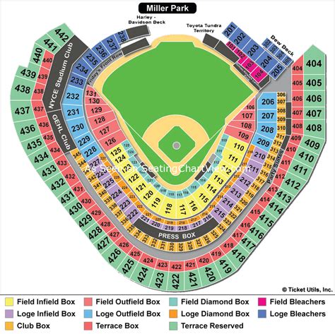 Miller Park Seating Map Color 2018