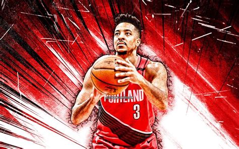 Download Wallpapers 4k Cj Mccollum Grunge Art Portland Trail Blazers