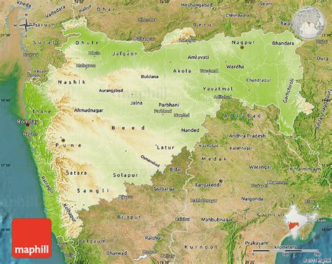 Physical Map Of Maharashtra Satellite Outside
