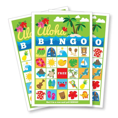 Free Printable Hawaiian Bingo Cards