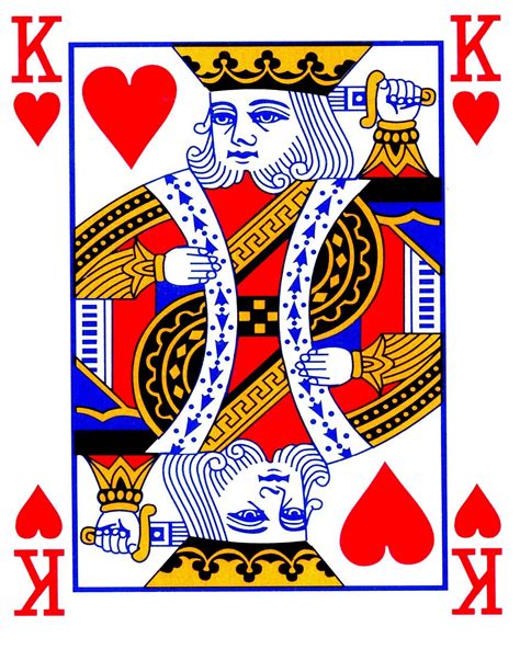 Playing Card King Of Hearts Art Print Digital Printable Wall Etsy
