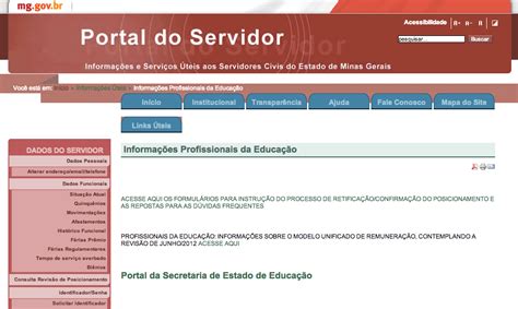 Portal Do Servidor Mg Portaldoservidor Mg Gov Br