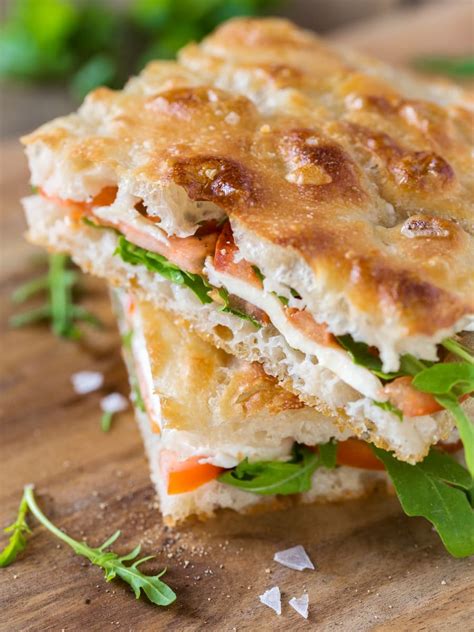 Caprese Focaccia Sandwich • Electric Blue Food Kitchen Stories From Abroad
