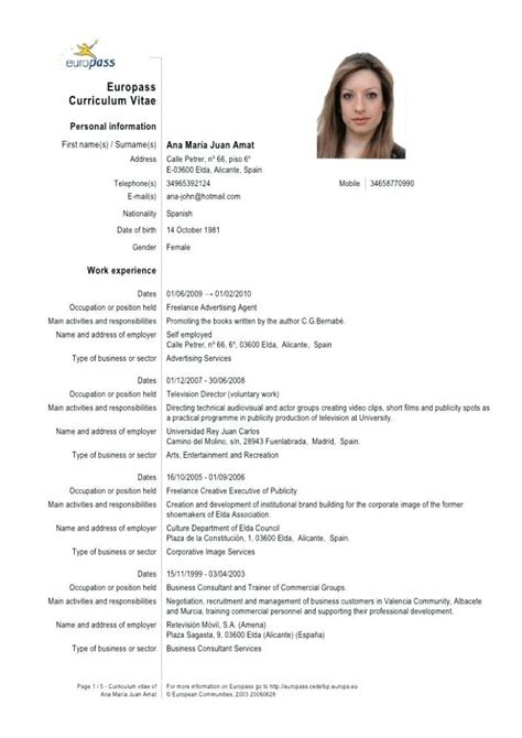 Free downloadable curriculum vitae examples. Awesome Cv Template Eu Format Collection