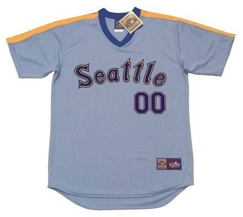 Seattle Mariners 1980s Majestic Cooperstown Away Jersey Customized