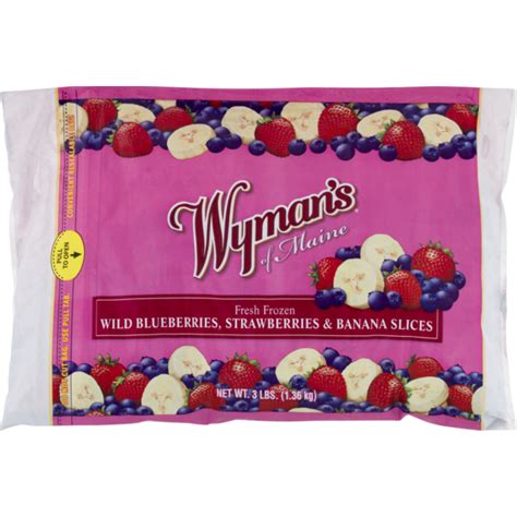 Wymans Of Maine Frozen Wild Blueberries Strawberries And Banana Slices