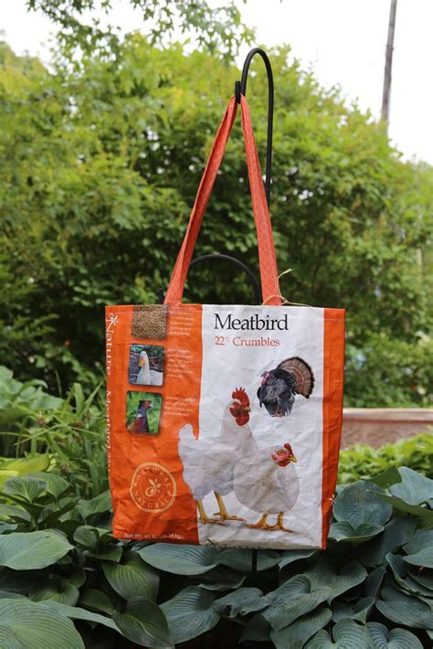 Upcycled Recycled Reusable Chicken Feed Sack Tote Shopping Bag Etsy