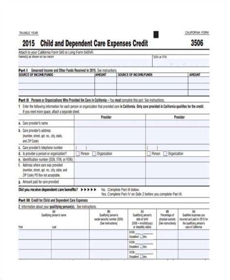 Free 8 Sample Child Care Expense Forms In Pdf Ms Word