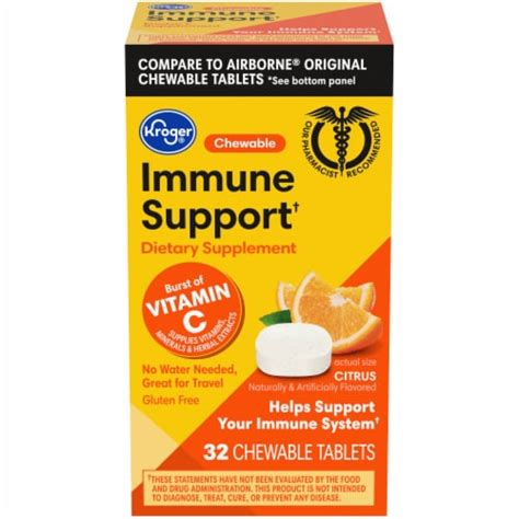 Kroger Immune Support Chewables Citrus Flavor Dietary Supplement 32
