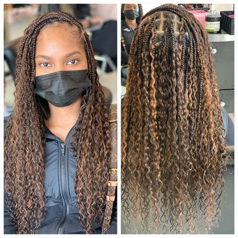 Box Braids With Wet And Wavy Hair
