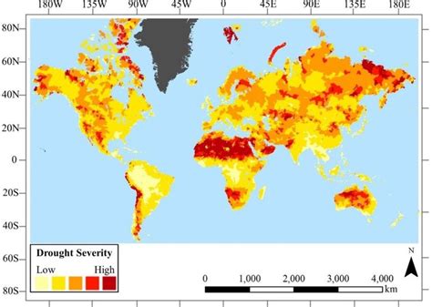 World Drought Severity Distribution Map Computed Over The 19012008