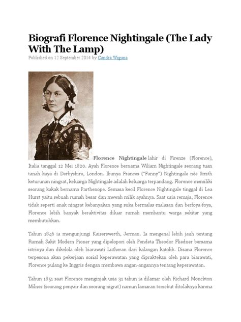 Florence nightingale's impact on medicine and the nursing profession cannot be denied. Biografi Florence Nightingale (The Lady With The Lamp): Published on 12 September 2014 by