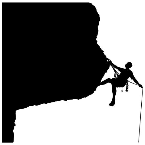 Rock Climbing Wall Decal Man Mountain Climber Sticker 00021