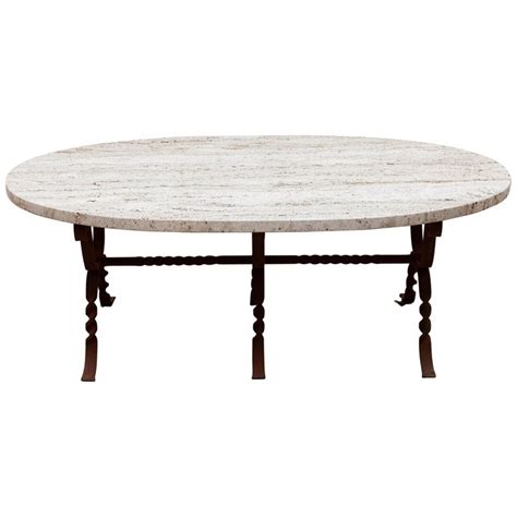 Vintage oval black wrought iron patio or deck table funoldstuff 5 out of 5 stars (6,118) $ 42.00. Brutalist Wrought Iron Travertine Oval Top Coffee Table ...
