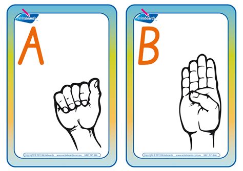 Sa Modern Cursive Font Sign Language And Sight Word Flashcards