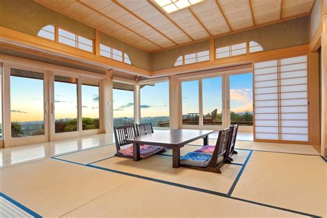 Traditional Japanese Tea Room During Sunset In California Estate 5760