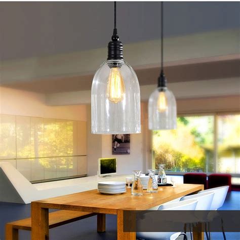 Clear Glass Modern Pendant Lights Industrial Lighting Fixtures Kitchen