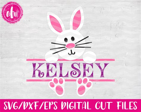 Download Split Bunny - SVG, DXF, EPS | Monogram frame, Easter ...