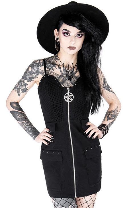 Gothic Black Mini Sweetheart Pentagram Dress Celeste Dress Restyle