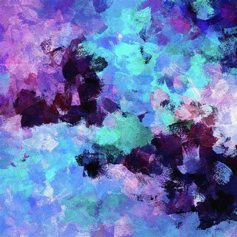 Purple And Blue Abstract Art Painting By Inspirowl Design