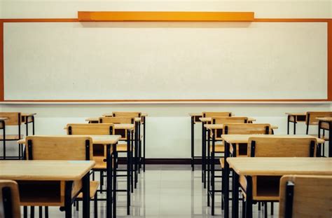 Chairs And Tables In Empty Classroom Photo Free Download