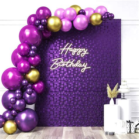 Purple Shimmer Wall Backdrops Event Party Decorations Lofaris