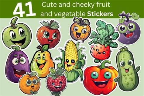 41 Fruit And Vegetable Sticker 657 Graphic By Swcreativewhispers