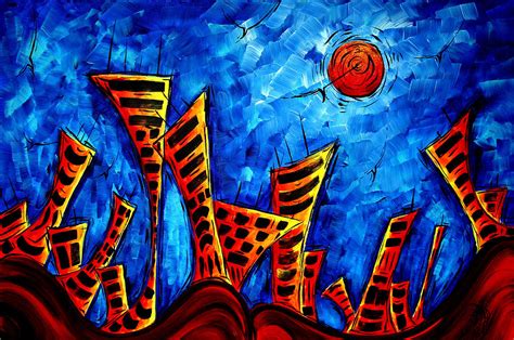 Abstract Cityscape Art Original City Painting The Lost