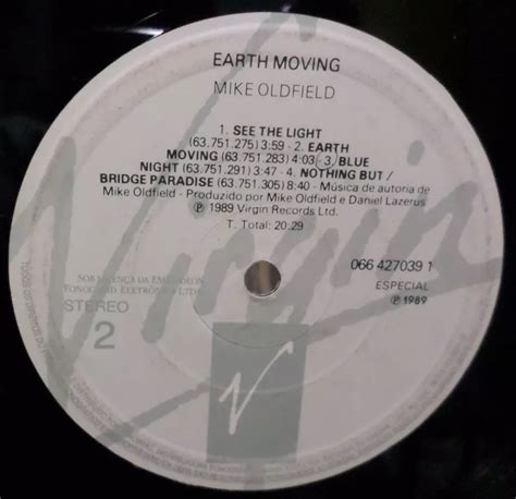 Earth Moving Rca Lp Mike Oldfield Worldwide Discography