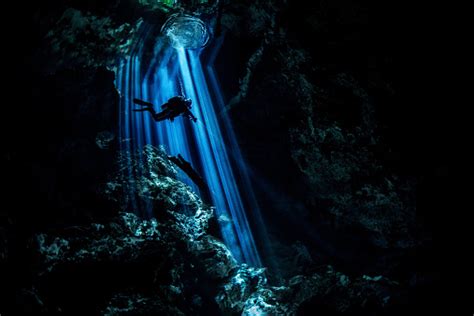 Rays Of Light In Dark Underwater Cave Stock Photo Download Image Now