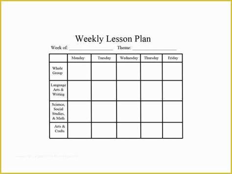 Free Blank Preschool Lesson Plan Templates Of Weekly Lesson Plan