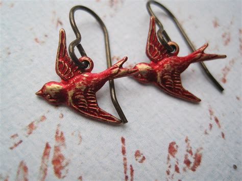 Little Red Swallow Earrings Little Red Fashion Accessories Unique Jewelry