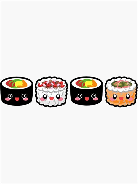 Cute Sushi Sticker By Kittymittens12 Redbubble