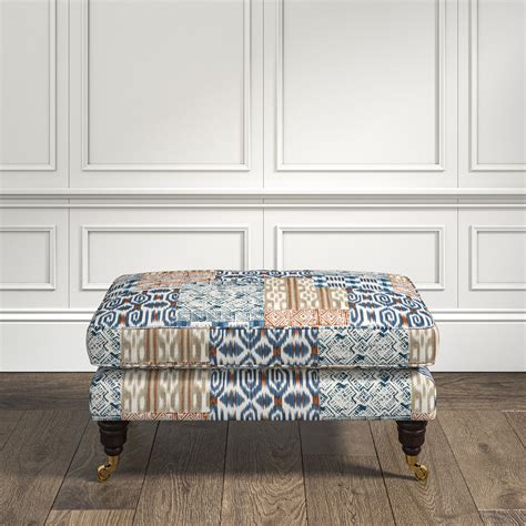 Bliss Footstool Kantha Indigo | The Pure Edit