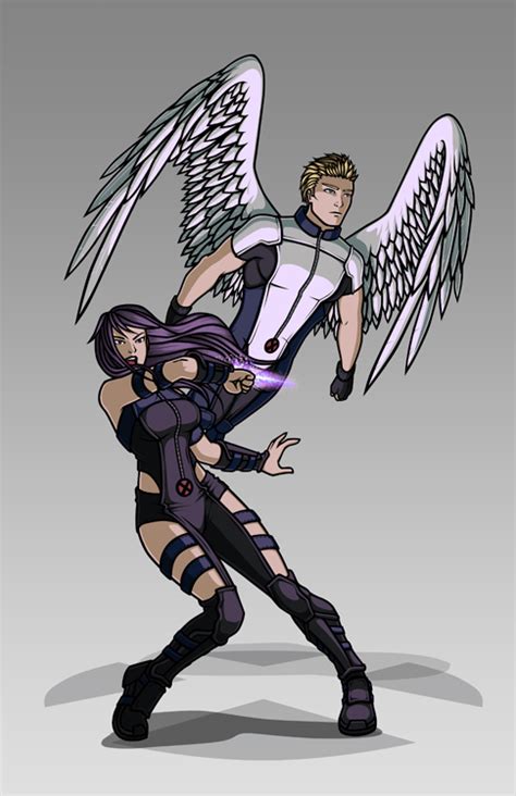 X Men Costume Redesign Angel And Psylocke By Hiroki8 On Deviantart