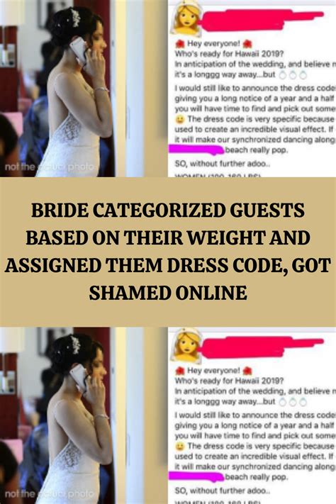 Bride Categorized Guests Based On Their Weight And Assigned Them Dress Code Got Shamed Online