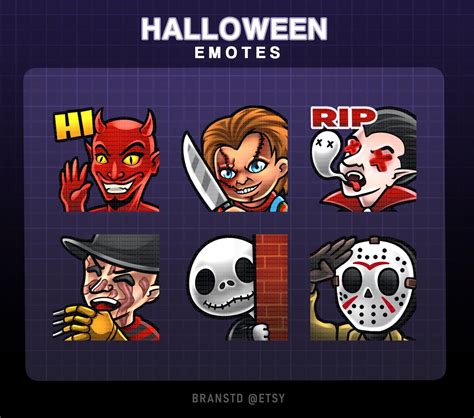 6x Halloween Twitch Emotes Horror Twitch Emotes Etsy