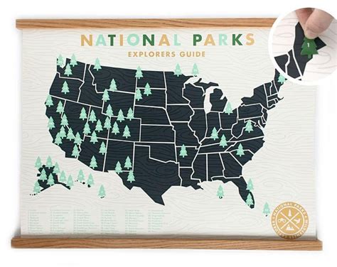11x17 National Parks Print With Tree Stickers With Images National