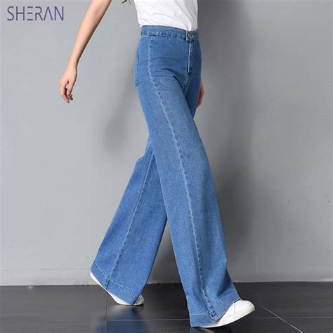 Sheran High Waist Loose Wide Leg Jeans Pants For Women 2018 New Denim