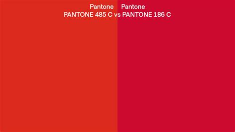 Pantone 485 C Vs Pantone 186 C Side By Side Comparison