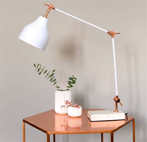 Stone And Copper Angled Desk Lamp By The Forest And Co White Desk Lamps