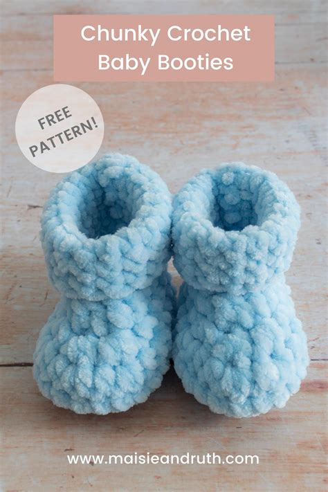 Chunky Crochet Baby Booties A Free Pattern Maisie And Ruth