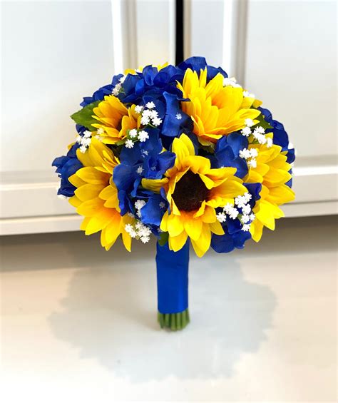 Pricing In Description Sunflower Royal Blue Bouquet Sunflower Etsy