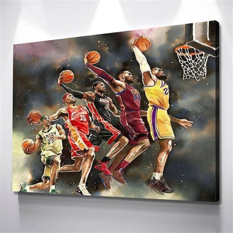 Lebron James Evolution Lakers Nba Poster Canvas Wall Art Etsy