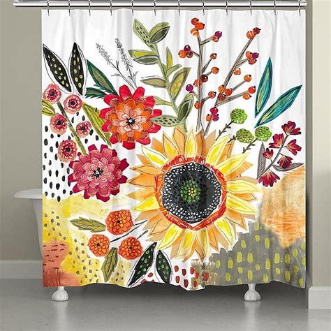 Laural Home Sunday Blooms Shower Curtain Bed Bath And Beyond Unique