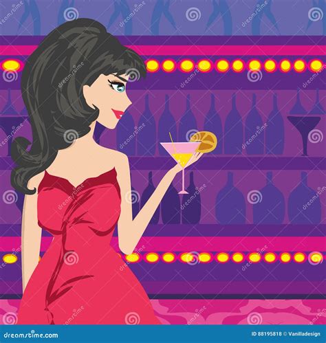 Woman In Night Club Stock Vector Illustration Of Females 88195818