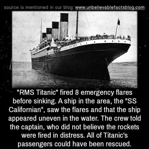 Rms Titanic Fired 8 Emergency Flares Before Sinking A Ship In The