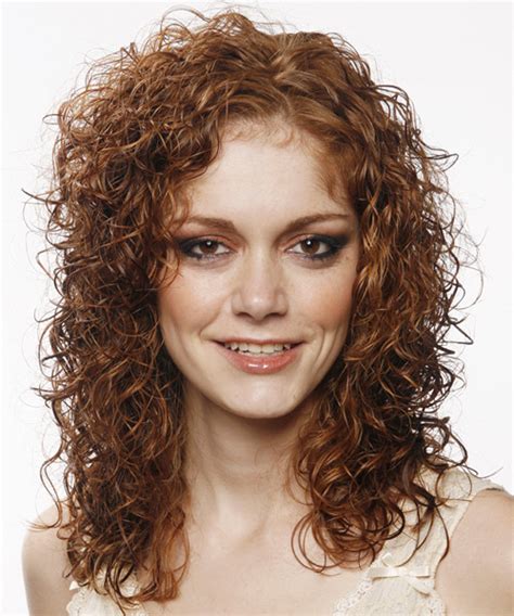 Long Curly Auburn Brunette Hairstyle