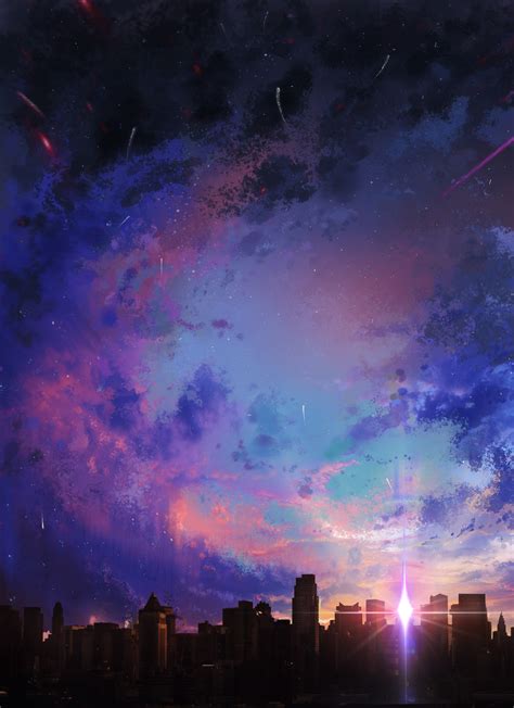 26 Night Sky Starry Night Anime Wallpaper Baka Wallpaper