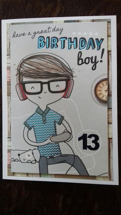 13 Year Old Boy Birthday Card Old Birthday Cards 13th Birthday Boys